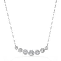 Collar con Cinco Piedras y Colgante Smile Diamante de Laboratorio Oro Blanco 585 (14K)
