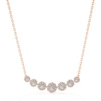 Collar con Cinco Piedras y Colgante Smile Diamante de Laboratorio Oro Rosa 585 (14K)