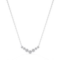 Collar Delicado Cascade Bar Diamante de Laboratorio Oro Blanco 585 (14K)