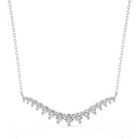 Collar con Colgante de Diamante de Laboratorio Curvado Shared Prong Oro Blanco 585 (14K)