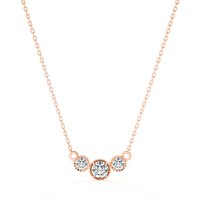 Collar de Diamantes de 3 Piedras Brillante Diamante de Laboratorio Oro Rosa 585 (14K)