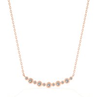 Collar de Diamantes de Laboratorio con Piedras Engastadas Alternadamente Bezel Set Oro Rosa 585 (14K)