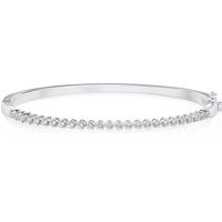 Pulsera con Diamantes Redondos en Engaste Biselado Diamante de Laboratorio Oro Blanco 585 (14K)