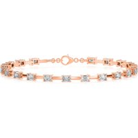 Pulsera con Diamantes de Corte Esmeralda East-West Diamante de Laboratorio Oro Rosa 585 (14K)