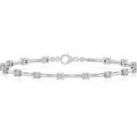Pulsera con Estaciones de Diamantes de Laboratorio Oro Blanco 585 (14K)