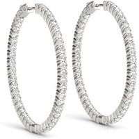 Pendientes Aros Redondos Inside-Out 30 mm Shared Prong 4.40 ct. tot. Diamante de Laboratorio Oro Blanco 585 (14K)
