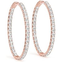 Pendientes Aros Ovalados Inside-Out 46 mm 5.46 ct. tot. Diamante de Laboratorio Oro Rosa 585 (14K)