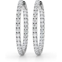 Pendientes Aros Redondos Inside-Outside U-Prong 36 mm 3.72 ct. tot. Diamante de Laboratorio Oro Blanco 750 (18K)