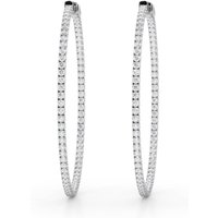 Pendientes Aros Redondos Inside-Outside U-Prong 50 mm 1.56 ct. tot. Diamante de Laboratorio Oro Blanco 585 (14K)