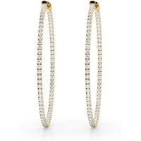 Pendientes Aros Redondos Inside-Outside U-Prong 50 mm 1.56 ct. tot. Diamante de Laboratorio Oro Amarillo 585 (14K)