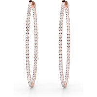 Pendientes Aros Redondos Inside-Outside U-Prong 50 mm 1.56 ct. tot. Diamante de Laboratorio Oro Rosa 585 (14K)