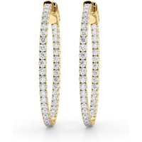 Pendientes Aros Redondos Inside-Outside U-Prong 35 mm 1.00 ct. tot. Diamante de Laboratorio Oro Amarillo 585 (14K)