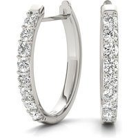 Pendientes Aros Ovalados Shared-Prong 0.98 ct. tot. Diamante de Laboratorio Oro Blanco 585 (14K)
