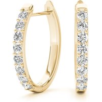 Pendientes Aros Ovalados Shared-Prong 0.17 ct. tot. Diamante de Laboratorio Oro Amarillo 750 (18K)
