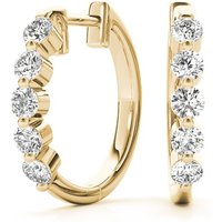 Pendientes Huggie Shared-Prong 0.50 ct. tot. Diamante de Laboratorio Oro Amarillo 750 (18K)
