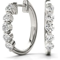 Pendientes Huggie Shared-Prong 0.50 ct. tot. Diamante de Laboratorio Oro Blanco 585 (14K)