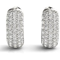 Pendientes Huggie de Cinco Hileras Pavé 0.83 ct. tot. Diamante de Laboratorio Oro Blanco 750 (18K)
