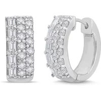 Aros 15mm 3row 1.85 ct. tot. Diamante de Laboratorio Oro Blanco 585 (14K)