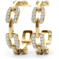 Aros Abiertos Cadena con Diamantes 1.00 ct. tot. Diamante de Laboratorio Oro Amarillo 585 (14K)
