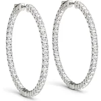 Aros con Diamantes Inside Out 35 mm 2.30 ct. tot. Diamante de Laboratorio Oro Blanco 585 (14K)