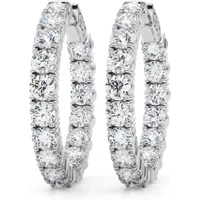 Aros con Diamantes Redondos 30 mm 6.88 ct. tot. Diamante de Laboratorio Oro Blanco 585 (14K)