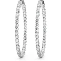 Aros con Diamantes Redondos 41 mm 4.00 ct. tot. Diamante de Laboratorio Oro Blanco 585 (14K)