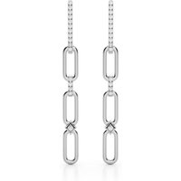 Pendientes Largos de Cadena 0.26 ct. tot. Diamante de Laboratorio Oro Blanco 750 (18K)
