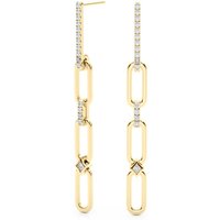 Pendientes Largos de Cadena 0.26 ct. tot. Diamante de Laboratorio Oro Amarillo 750 (18K)
