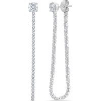 Pendientes de Cadena Tennis Front to Back 2.00 ct. tot. Diamante de Laboratorio Oro Blanco 585 (14K)