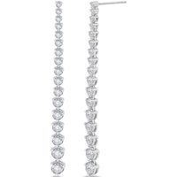 Pendientes Largos Cadena Tennis Graduada 58 mm 3.00 ct. tot. Diamante de Laboratorio Oro Blanco 585 (14K)