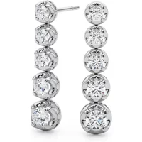 Pendientes de Botón de Cinco Piedras 0.88 ct. tot. Diamante de Laboratorio Oro Blanco 585 (14K)
