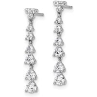 Pendientes Largos con Diamantes de Laboratorio 1.00 ct. tot. Oro Blanco 585 (14K)