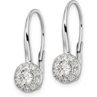 Pendientes Colgantes Halo 1.00 ct. tot. Diamante de Laboratorio Oro Blanco 585 (14K)