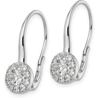 Pendientes Colgantes Halo 1.46 ct. tot. Diamante de Laboratorio Oro Blanco 585 (14K)