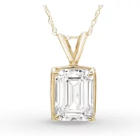 Colgante Solitario Esmeralda 0.75 ct Diamante de Laboratorio Oro Amarillo 585 (14K)