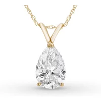 Colgante Solitario Pera 2.00 ct Diamante de Laboratorio Oro Amarillo 585 (14K)