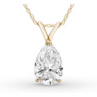 Colgante Solitario Pera 1.50 ct Diamante de Laboratorio Oro Amarillo 585 (14K)