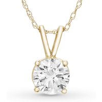Colgante Solitario Redondo 0.75 ct Diamante de Laboratorio Oro Amarillo 585 (14K)