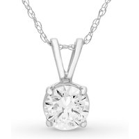 Colgante Solitario Redondo 0.50 ct Diamante de Laboratorio Oro Blanco 585 (14K)