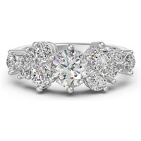 Anillo de Compromiso en Racimo de Corte Redondo 2.00 ct Diamante de Laboratorio Platino 950