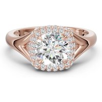 Anillo de Compromiso Halo Clásico 3.00 ct Diamante de Laboratorio Oro Rosa 585 (14K)