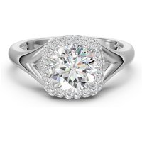 Anillo de Compromiso Halo Clásico 1.25 ct Diamante de Laboratorio Platino 950