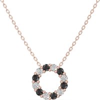 Colgante Círculo Acentuado con Diamantes Negros y Blancos 0.18 ct Oro Rosa 585