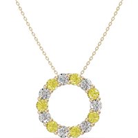 Colgante Círculo Acentuado con Diamantes 1.12 ct y Citrinos Oro Amarillo 585