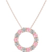 Colgante Círculo Acentuado con Diamantes 1.12 ct y Turmalinas Rosas Oro Rosa 585