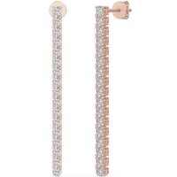 Pendientes Colgantes con Corte Redondo 1.00 Quilate Diamante de Laboratorio Oro Rosa 585 (14K)