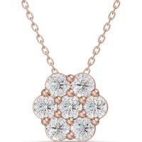 Colgante en Racimo con Corte Redondo 1.00 Quilate Diamante de Laboratorio Oro Rosa 585 (14K)