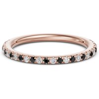 Alianza de Boda Acentuada Arezzo con Diamantes Negros Oro Rosa 585 (14K)