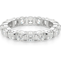 Anillo Eternidad Bar Set con Piedras Redondas 3.00 mm Diamante de Laboratorio Oro Blanco 750 (18K)