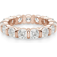 Anillo Eternidad Bar Set con Piedras Redondas 3.70 mm Diamante de Laboratorio Oro Rosa 750 (18K)